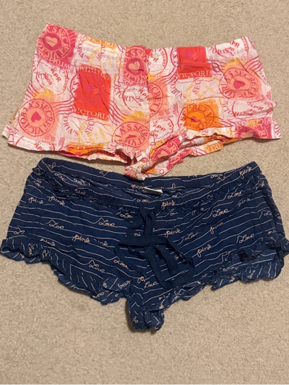Victoria's Secret Pink & Navy Girls' Lounge Shorts Set